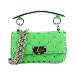 Valentino Rockstud Spike Flap Bag Quilted Leather Mini