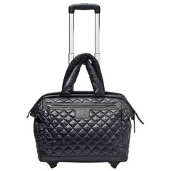 Vintage Chanel 2012 Coco Cocoon Quilted Case Carry On Trolley Travel Black Luggage Bag