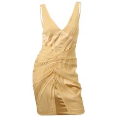 Zac Posen Cream Silk Dress W/ Frayed Edges 8