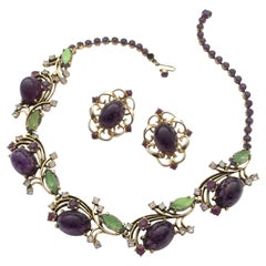 Vintage Elegant necklace, with matching earrings by Elsa Schiaparelli, 1950s