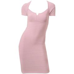 Herve Leger Lilac Short Sleeve Bandage Dress 4