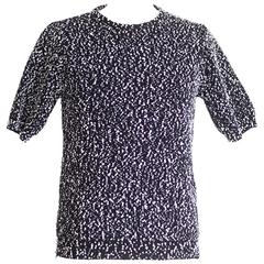 CHLOE top navy with white nubby texture sleek 'n chic S 1