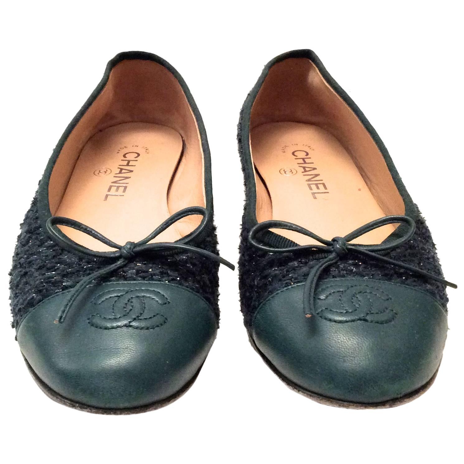 Chanel Ballerina Flats - Size 38 For Sale at 1stDibs  chanel ballet flats  38, chanel flats 38, chanel ballerina 38