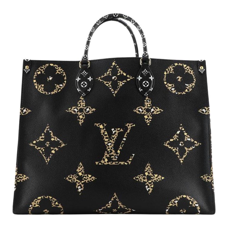 NEW Louis Vuitton OnTheGo GM Jungle Print Tote Black & Caramel On The  Go