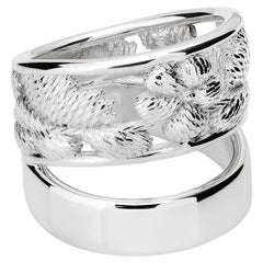 Sterling Silver Bordados Fan Ring - Size 60