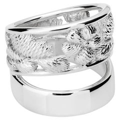 Sterling Silver Bordados Fan Ring - Size 75