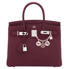 Hermes Rouge H Red Bordeaux Birkin 30cm Togo Palladium Bag Y Stamp, 2020