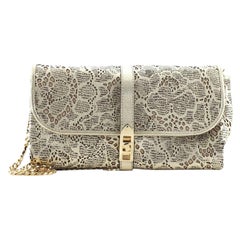 Burberry Theia Chain Clutch Laser Cut Leather
