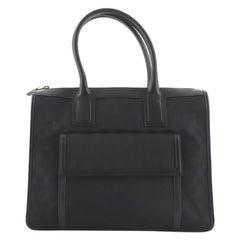 Gucci Vintage Front Pocket Zip Tote GG Canvas mit Leder groß