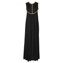 Long black silk jersey with gold metal decoration Christian Dior Couture numberd