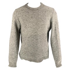 FRANK LEDER Size M Grey Knitted Wool Crew-Neck Sweater