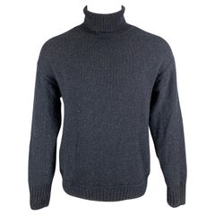 45rpm Size XL Navy Knitted Wool Turtleneck Sweater