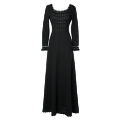 Long black cotton crochet dress Miss Joann 