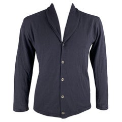 SUNSPEL Größe L Marineblaue Strickjacke mit Schalkragen aus Wolle