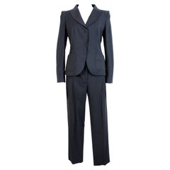 Alberta Ferretti Blue Wool Classic Suit Pants
