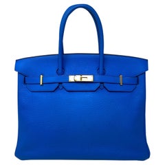 Hermes Birkin Blue Hydra 35 Bag