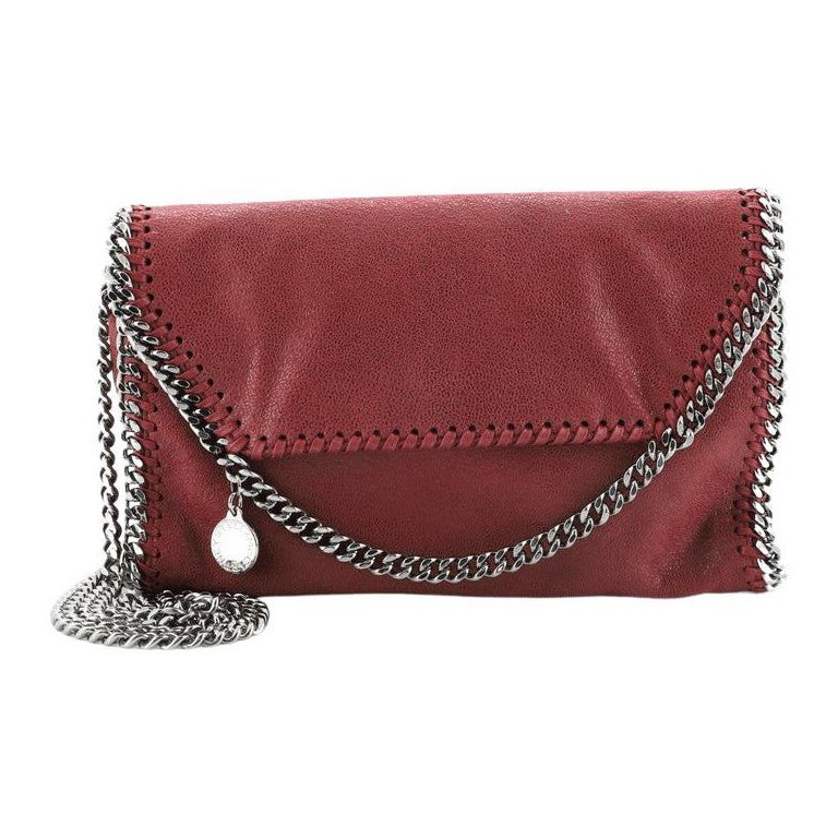 Stella McCartney Falabella Fold Over Flap Crossbody Bag Shaggy Deer