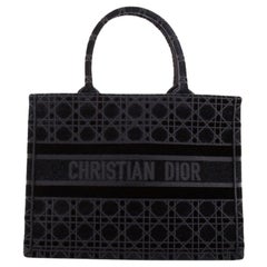 Christian Dior Book Tote Cannage Embroidered Velvet Small
