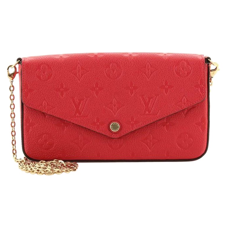 Louis Vuitton LV Empreinte Felicie Pochette Crossbody Scarlet Red