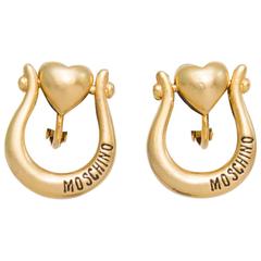 1990s Moschino Logo Earrings 