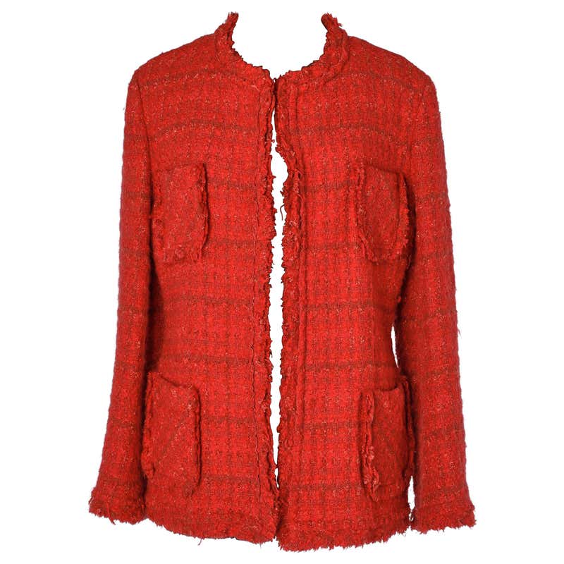 Junya Watanabe Comme Des Garcons Red Faux Leather Ruffle Jacket New at ...