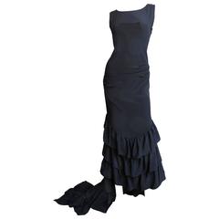 Early Alexander McQueen Ruffle Dress With Train 7