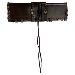 S/S 2002 Yves Saint Laurent by Tom Ford Pierced Leather Safari Clutch