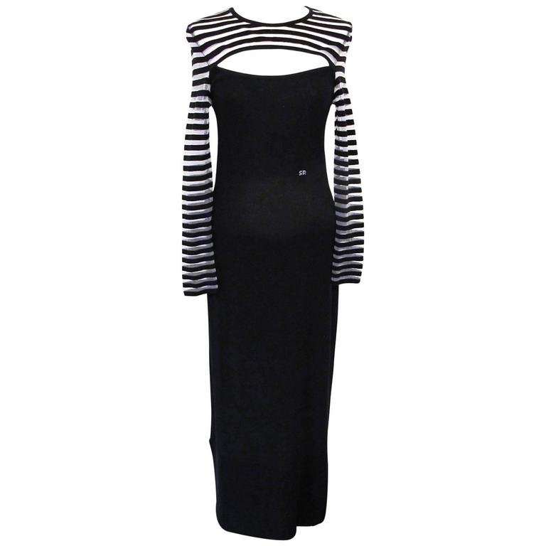 Sonia Rykiel French Sailor Black Evening Gown For Sale at 1stDibs