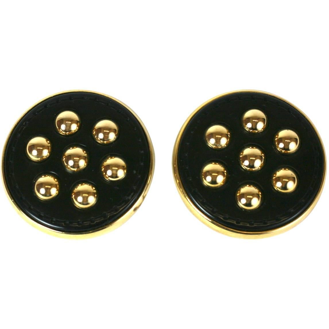 Massive  Studded Button Earrings For Sale