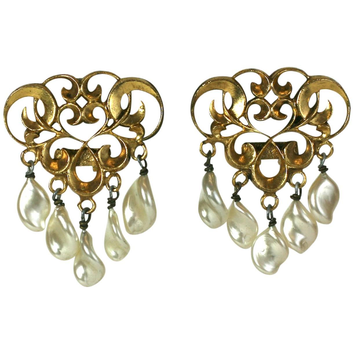 Louis Rousselet French Neo-Classical Design Earclips For Sale