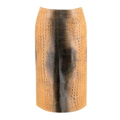 Roberto Cavalli Gonna midi in pelle goffrata effetto coccodrillo