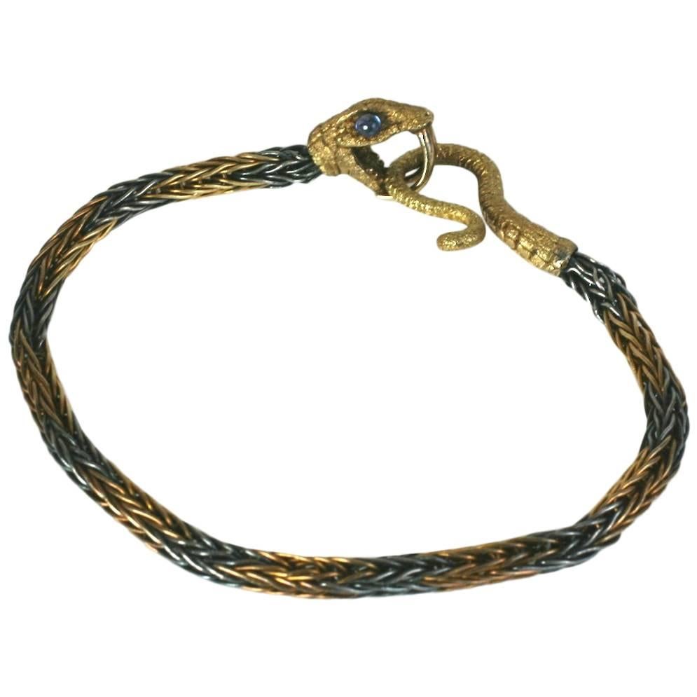Amazing 19th Century Snake Bracelet For Sale