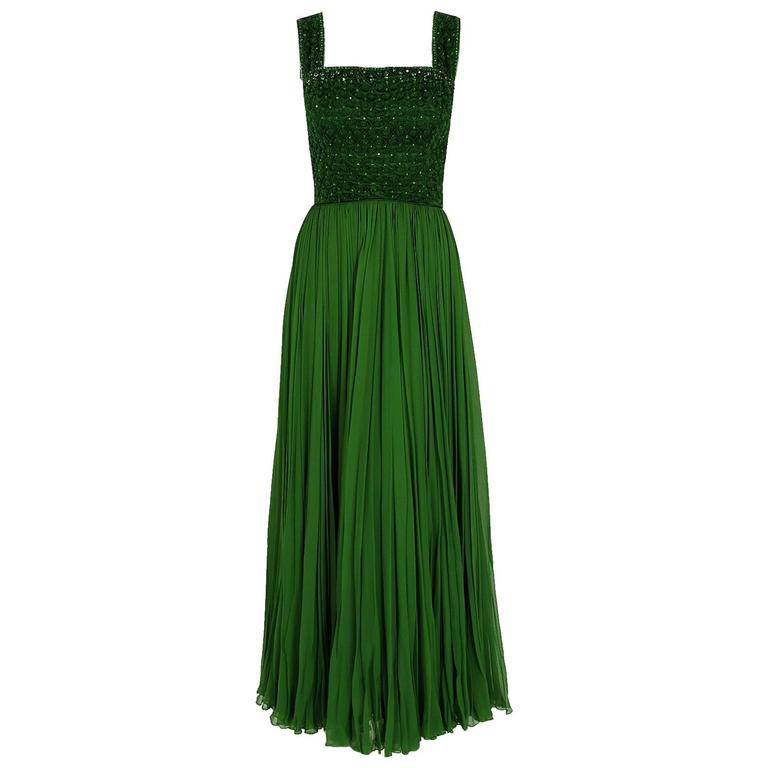 Olive Green Evening Gown