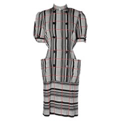Checked dress double-breasted with short sleeves Courrèges 1960
