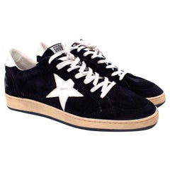 Golden Goose Blue Ball Star Distressed Suede Trainers - US 11