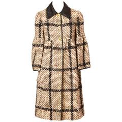 Vintage Bonnie Cashin Plaid Tweed Coat With Bell Sleeves