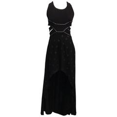 Jay Ahr Black Cutout Dress with Silver Studs