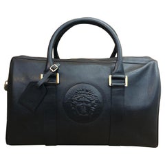 Gianni Versace anni '90 - Borsa Boston in pelle nera Unisex