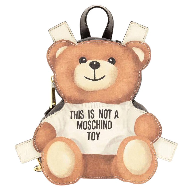 Moschino Teddy Bear Shape Backpack Printed Leather