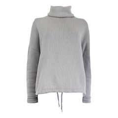 BRUNELLO CUCINELLI light grey cashmere Turtleneck Sweater L