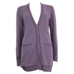 BRUNELLO CUCINELLI purple cashmere LONG CUT Cardigan Sweater L