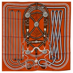 Hermes Scarf Grand Tralala Silk 90cm New Potiron Orange