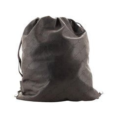 Stella McCartney Logo Drawstring Backpack Perforated Faux Leather Large