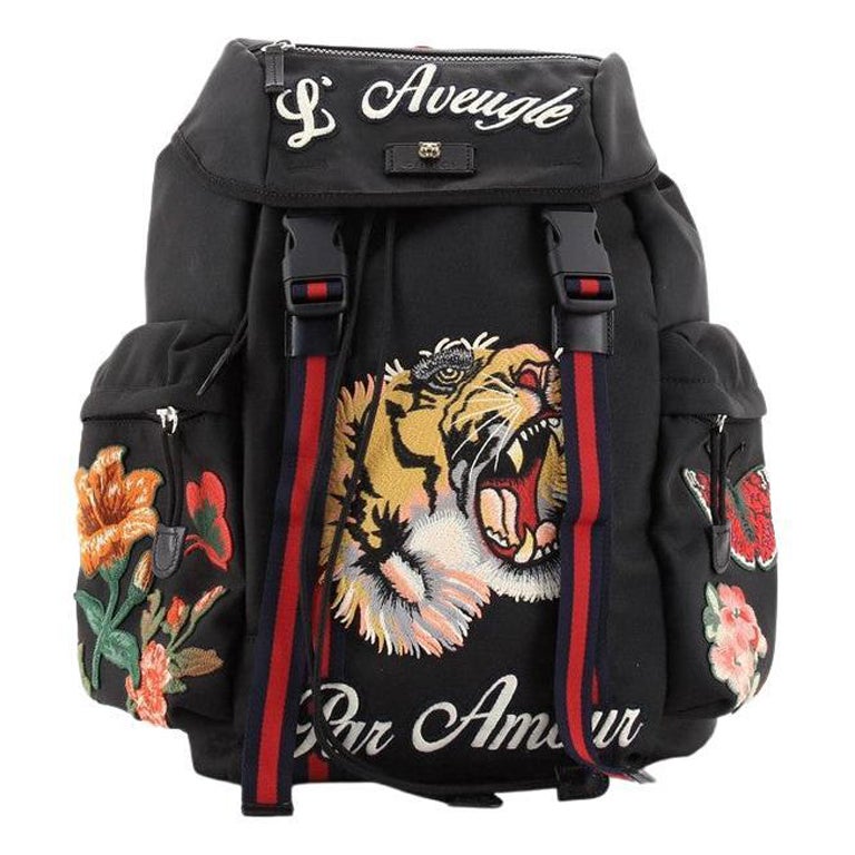 Gå glip af hungersnød Beskatning Gucci Techpack Backpack Embroidered Techno Canvas at 1stDibs | gucci lion  backpack, gucci backpack lion, gucci backpack with lion