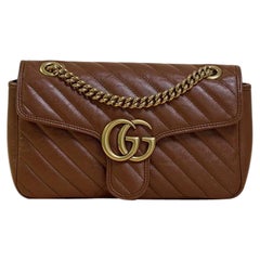 GUCCI, Marmont in brown leather