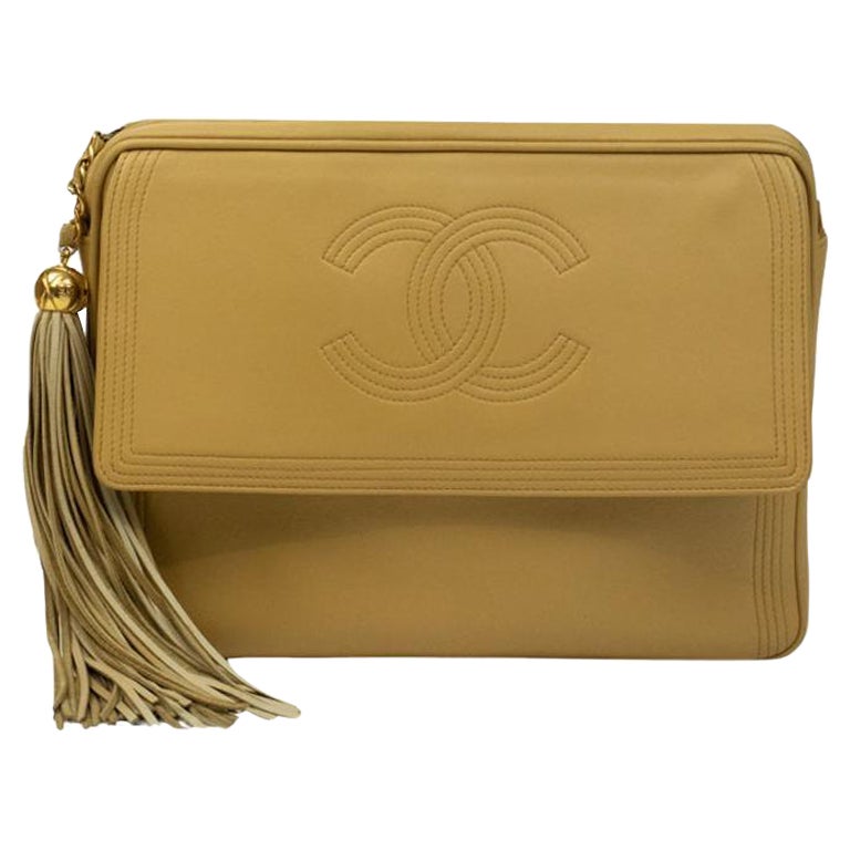 CHANEL, Vintage in beige leather For Sale at 1stDibs