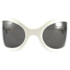 Ultra Rare Vintage Oliver Goldsmith Yuhu White Oversized 1966 Sunglasses