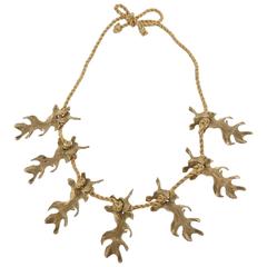 Mary McFadden Bronze & Silk Braided Rope Couture Sculptural Necklace 3