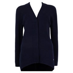 BALENCIAGA marineblauer Strickjacke aus Wolle mit CONCEALED butTON, 36 XS