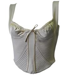 Important Bustier en soie écru de l'Atelier Versace